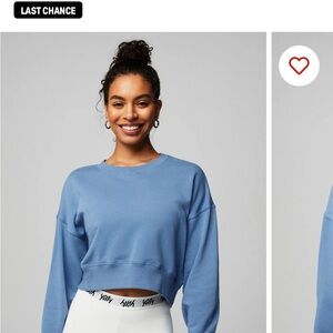 Fabletics Light Blue Women's Cropped Sweatshirt